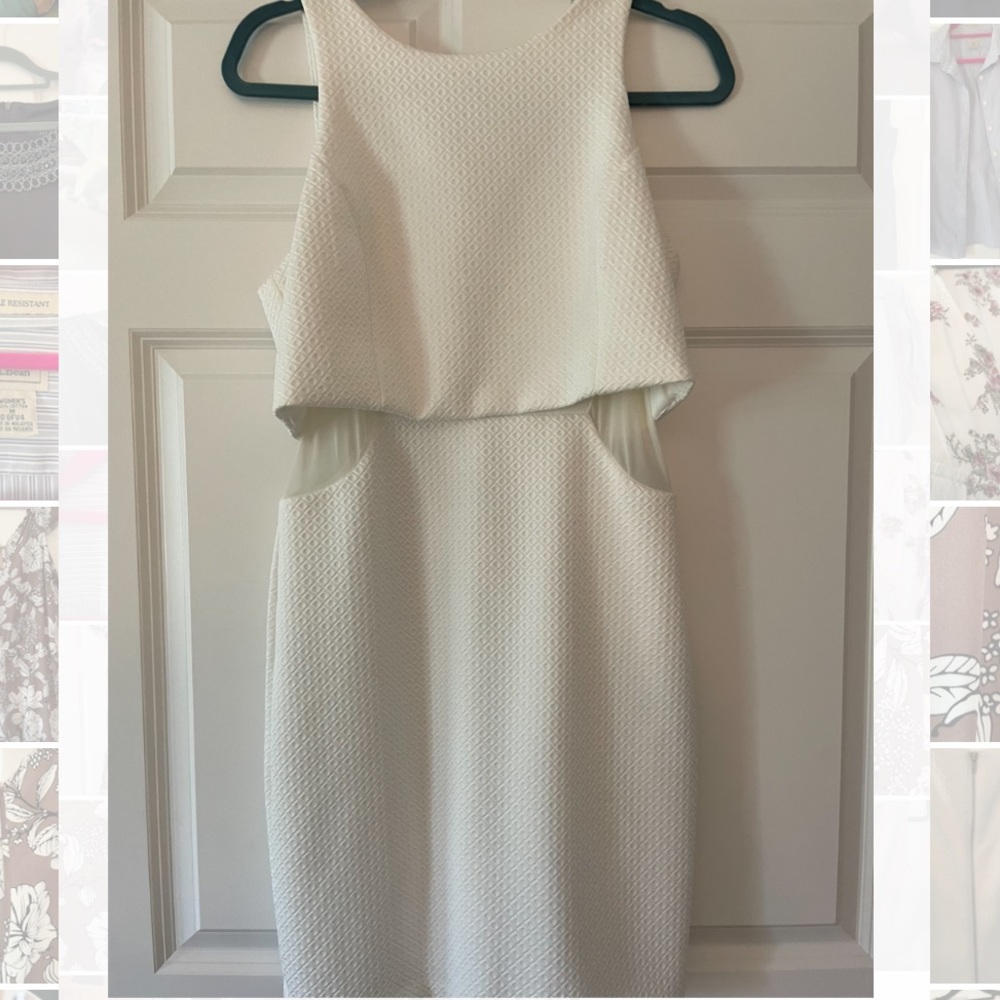 Off white lovely dress with cut out sides